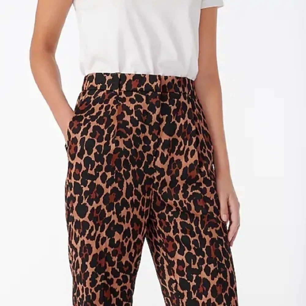 New J. Crew High-rise Wide-leg Trouser in Leopard